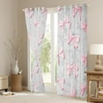 thumbnail image 3 of Manfei Cartoon Bow Tie Blackout Curtains,Pink Gray Graffiti Curtains Pack of 2 (38x45 Each),Princess Pink Bow Window Curtains For Teens,Luxury Bedroom Decor, 3 of 6