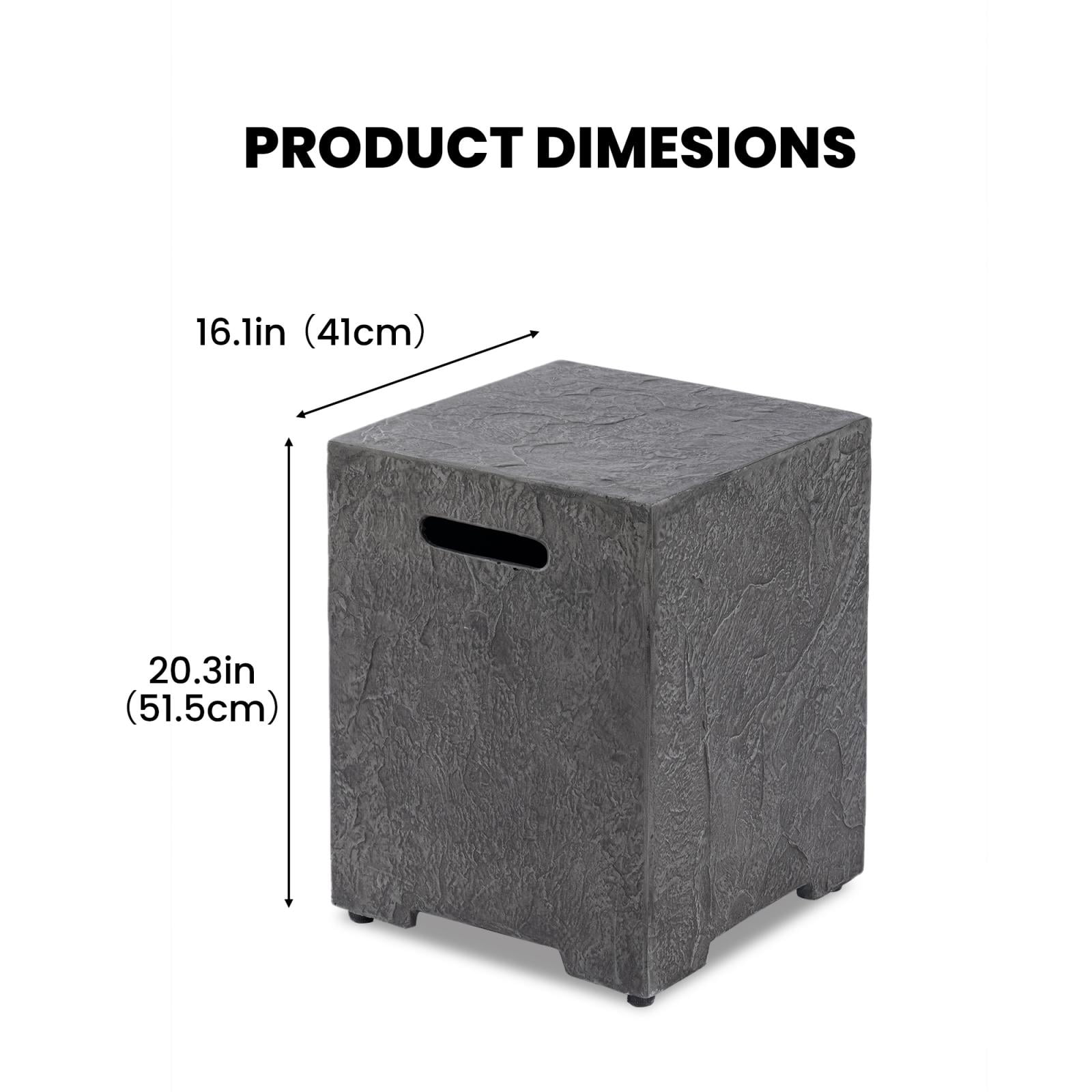 MOALCOFER 16''Outdoor Hideaway Tank Table for Gas Fire Pits, Hides Standard 20lb Propane Tank Cover