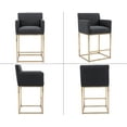 thumbnail image 4 of Guyou 26.75" Modern Bar Stools with Linen Upholstered Counter Height, Charcoal, 4 of 9