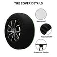 thumbnail image 2 of Naloa Green Leaves PVC Leather Spare Tire Wheel Cover Spare Tire Cover, for Car Truck SUV Camper Trailer Universal Fit(14-17in)-17 inch, 2 of 6