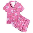 thumbnail image 1 of Satin Pajama Set for Girls Classic Button Down Loungewear with Comfortable Short Sleeve Top and Soft Shorts, 1 of 4