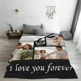 thumbnail image 3 of Personalized Custom Blanket with Photo Birthday Gifts for Family Son Daughter Wife Husband, Birthday for Her Him, Women Men Gifts Fits Couch Bedroom Living Room, 3 of 6