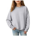 thumbnail image 3 of Ccpelsie Boys’ Fleece Crewneck Sweatshirt Kids Long Sleeve Pullover Soft and Breathable Cotton for Toddler(Light Gray,3-4 Years), 3 of 9