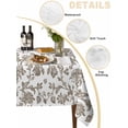 thumbnail image 3 of Brown Flower Tablecloth Rectangle Table Cloth 52x70, Waterproof Tablecloth Outdoor Table Cloth, Vintage Farmhouse Boho Leaf Spring Plant Washable Table Cover for Kitchen Dinning Party, 3 of 8