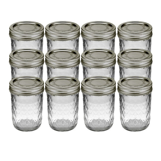 Ball, Quilted Crystal Class Mason Jars, Regular Mouth, 4 oz, 12 