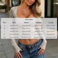 thumbnail image 3 of VBVC Women's Striped Square Neck Top , Ladies' Long Sleeve Crop Tee , Slim Fit Y2K T Shirt For Women, S-2XL, 3 of 9