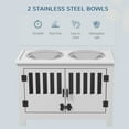 thumbnail image 3 of PawHut Dog Food Storage Cabinet with Bowls & Dog Feeding Station, White, 3 of 9