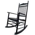 thumbnail image 6 of JERFIT Solid Wood Rocking Chair for Porch, Balcony, Patio & Garden - Comfortable Adult Rocking Chair with Wide Seat, Armrests & Slatted Back - Supports 280lbs, Easy Assembly, Black, 6 of 9