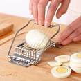 thumbnail image 2 of Rebanador de huevos multifuncional de acero inoxidable para huevos duros Duty2pcs, cortador de huevos seguro, rebanador de kiwi, rebanador de plátano, 2 of 5
