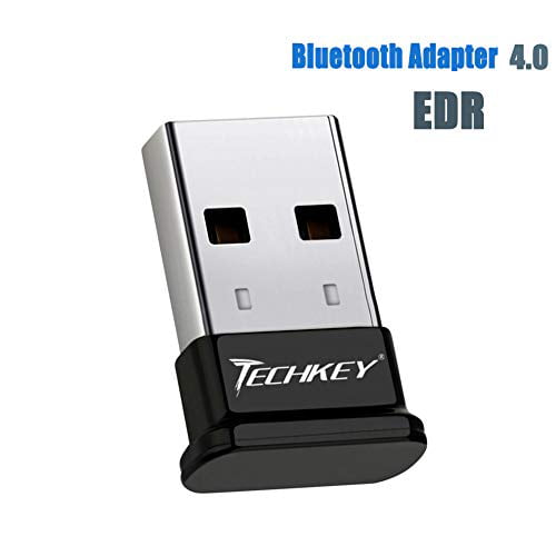 Bluetooth Adapter for PC USB Bluetooth Dongle 4.0 EDR Receiver Techkey Wireless Transfer for Stereo Headphones Laptop Windows 10 8.1 7 8