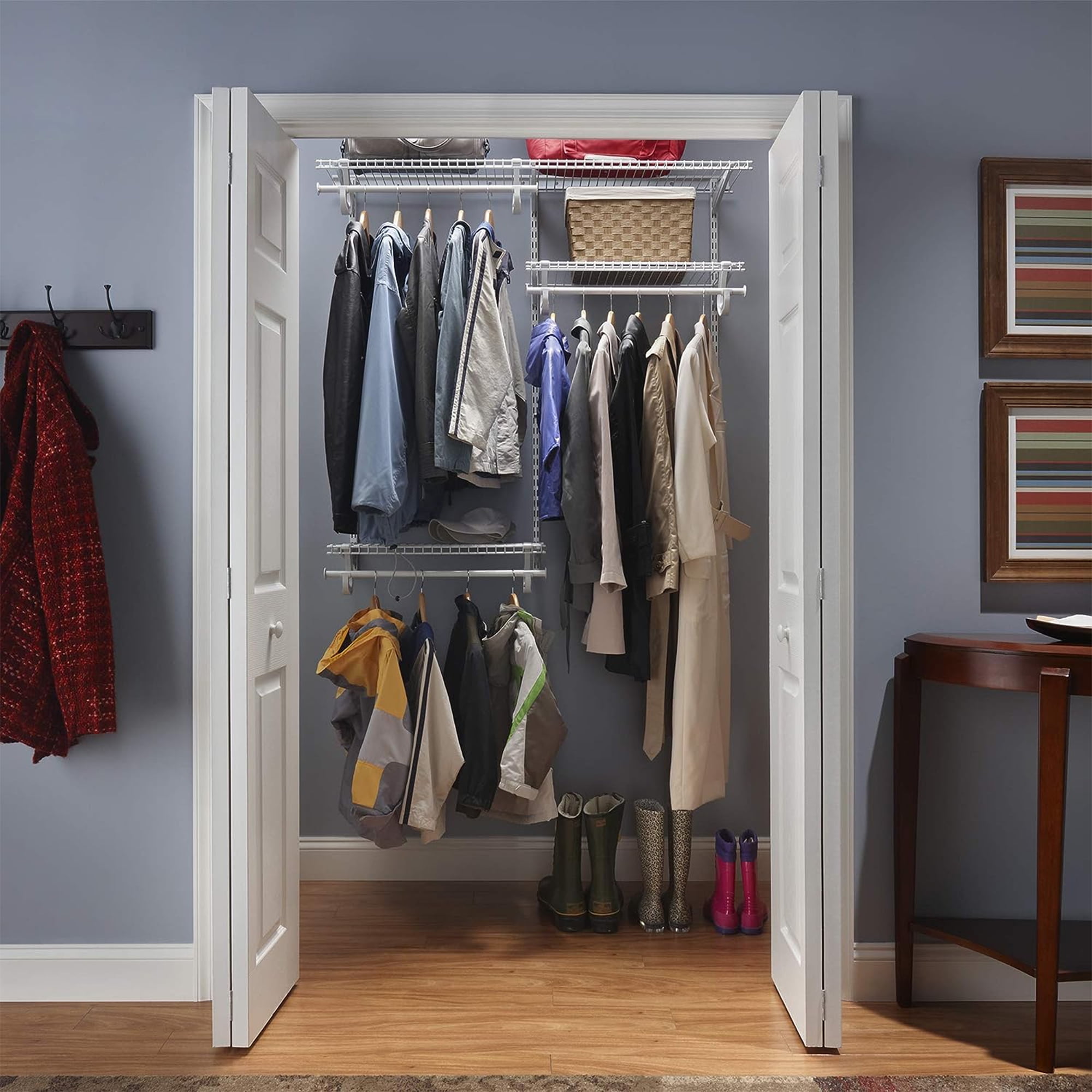 Closetmaid 4 6 Adjustable Steel ShelfTrack Closet Organizing Kit White Walmart