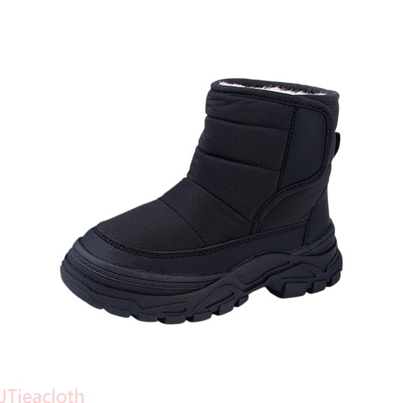 JTieacloth Kids Girls Winter Warm Snow Boots Winter Warmth Kids Boots With Cozy Lined Insulation And Flexible Ready Sole For Everyday Play,Black
