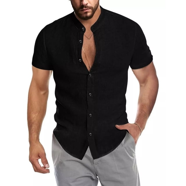 Camisa De Lino Hombre Caballero Moda Casual Italia