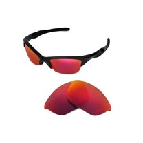 Walleva Fire Red Replacement Lenses for Oakley Half Jacket 2.0 Sunglasses