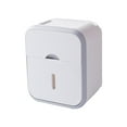 thumbnail image 4 of Wall Mounted Toilet Paper Holder for Storage White PP Material Easy to Use with Punch Free Design, 4 of 8