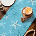 thumbnail image 3 of Table Runners 90 Inches Long Dress Scarves, Vintage Aqua Cyan Starfish Farmhouse Coffee/Dining/Kitchen Table Decor Table Runner for Living Room, Summer Coastal Beach Marine Life 13x90 Inch, 3 of 9