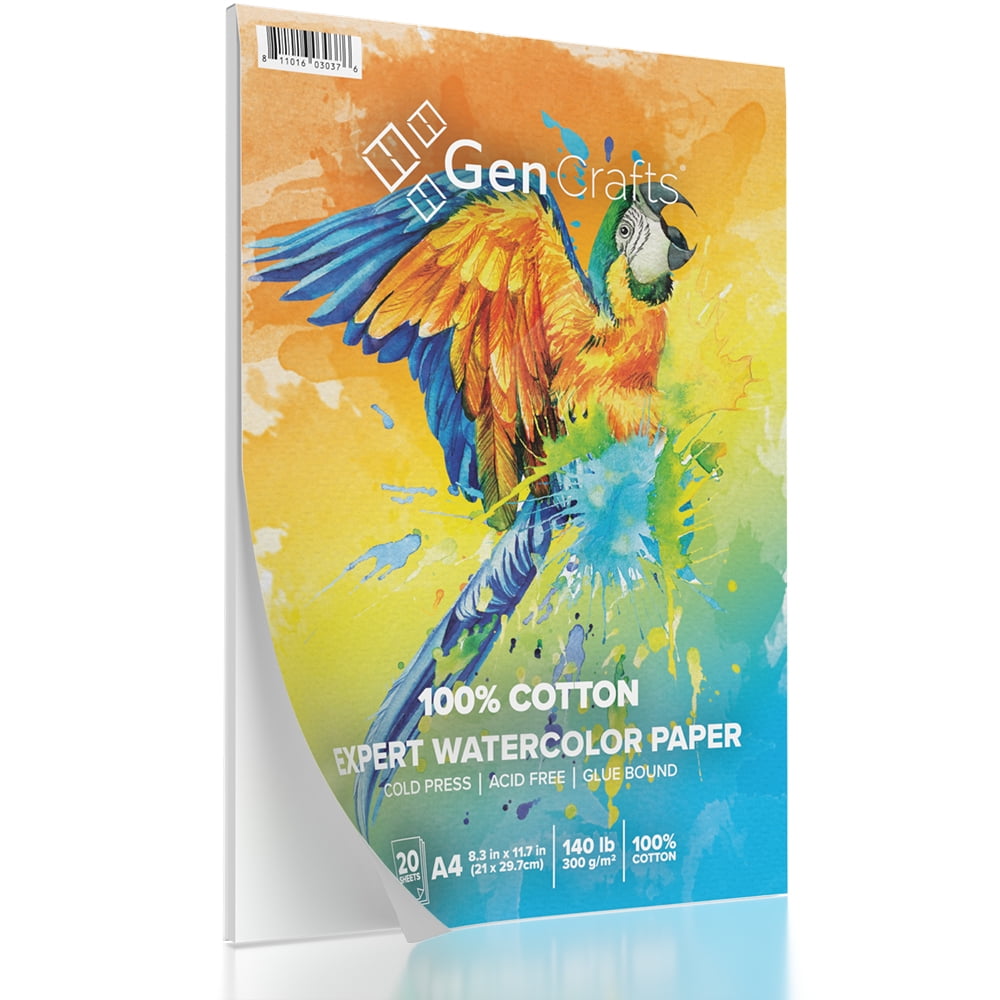 GenCrafts 100 Cotton Watercolor Paper Pad, A4 size(8.3x11.7")