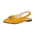 thumbnail image 2 of NexTorq Women's Pointed Toe Flat Shoes Suede Slingback Low Heels Slip on Flats Fashion Comfortable Casual Dress Shoe, Yellow, 43, 2 of 6