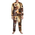 thumbnail image 3 of Pofeuu Cartoon Cooking Cat Print Men's Long Sleeve Pajama Set Pijamas Para Hombres Pijamas Para Hombres Mens Pajamas Set-Medium, 3 of 7
