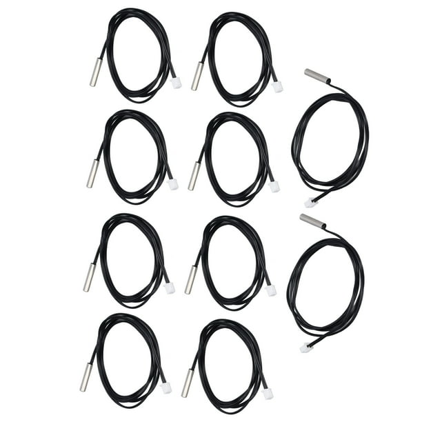 Sensor De Termistor 10pcs Sonda Temperatura, Respuesta Rápida, Alta Precisión, Conector De Enchufe XHB2.54, Cabezal Cilíndrico De 5 X 25 Mm, Cable De 1 M
