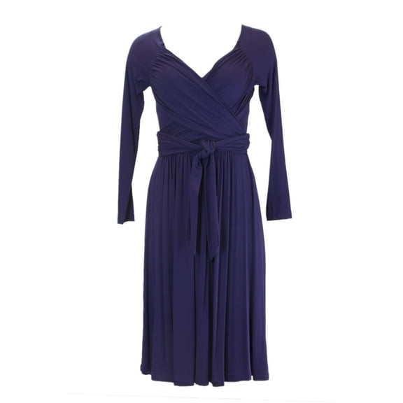 ANALILI Women's Criss Cross Sash Around A-Line Dress Sz Small Indigo