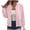 Pink, variant on Women's Lightweight Casual Jacket Solid Zip Up Baseball Collar Summer Spring Outerwear