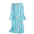 thumbnail image 2 of Womens Flannel Sleep Shirt Cozy Long Sleeve Nightgown Comfortable Loungewear Soft Home Wear, 2 of 3