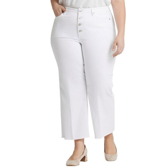 NYDJ womens Plus Teresa Optic White Ankle Crop Jean, 14W