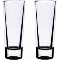 TrueCraftware- Set of 2 Polycarbonate 2 oz Straight Round Shot Glass with Heavy Base Clear Color- Liquor Plastic Drinking Glass Clear Shot Glass Tequila Shots for Whiskey Tequila Vodka Espresso