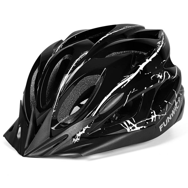 FUNWICT Adult Bike Helmet with Visor Rear Light Lightweight Bicycle