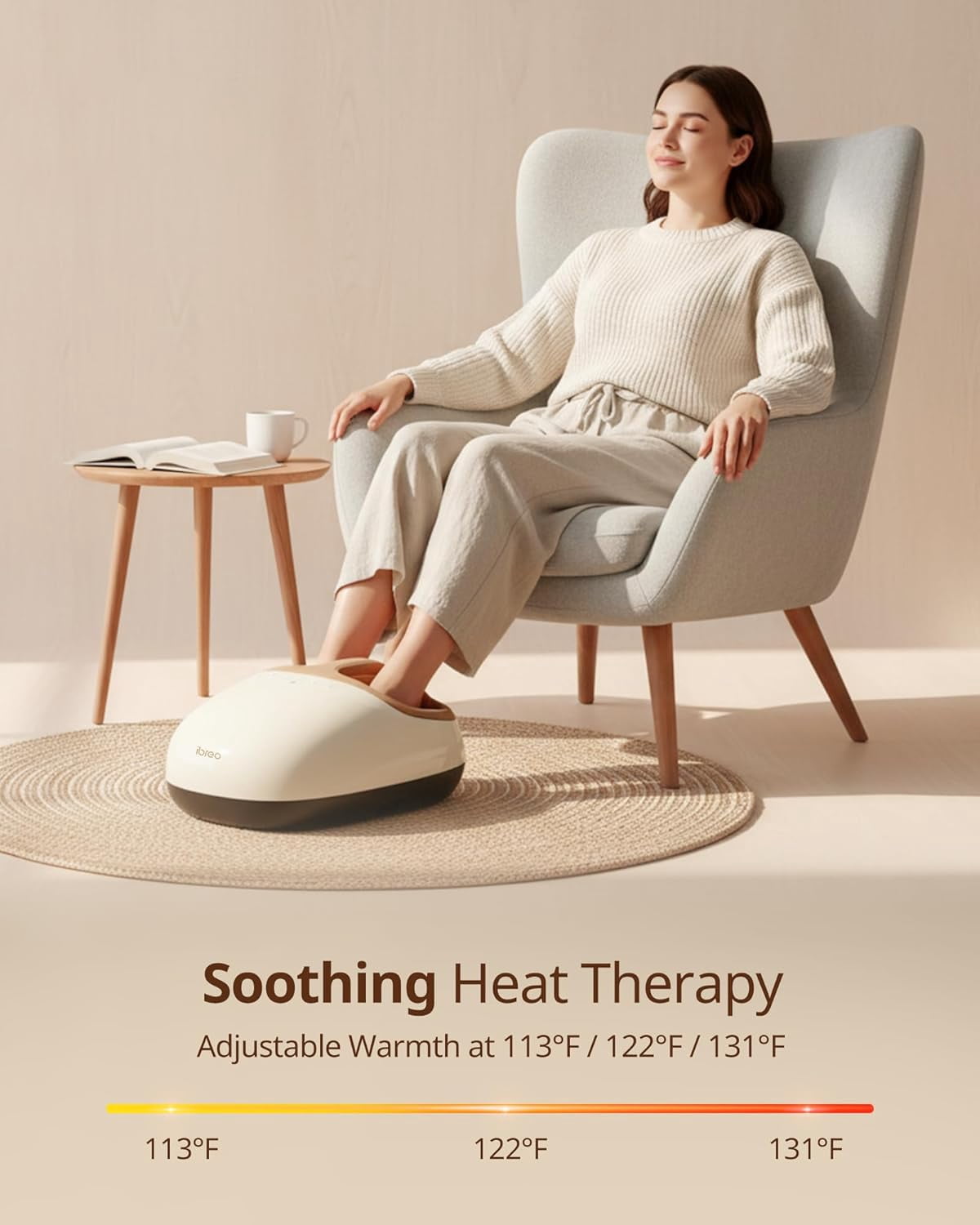 ibreo Foot Massager Machine with Heat, Deep Kneading, Air Compression, Remote Control for Plantar Fasciitis, Sore Feet & Pressure and Pain Relief, Gray