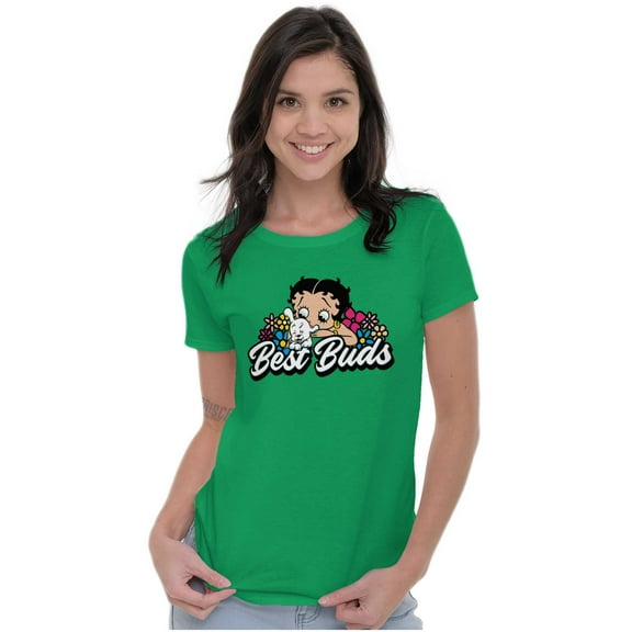 Betty Boop Pudgy the Dog Best Buds Women's T Shirt Ladies Tee Brisco Brands S
