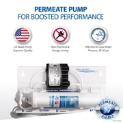 APEC Top Tier Supreme High Efficiency Permeate Pumped Ultra Safe Reverse Osmosis Drinking Water Filter System For Low Pressure Homes (ULTIMATE RO-PERM)