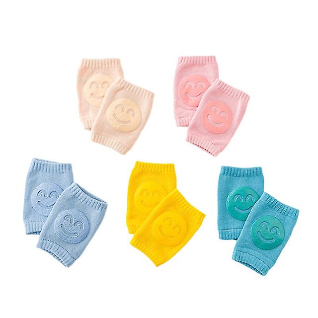 5 pares de rodilleras para bebés con puntos de goma antideslizantes