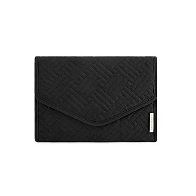 Jewelry Display Organizer Roll Large Capacity Jewelries Storage Pouch Travelling Case Jewelry Organizer Earrings Holder for Home Polyester Multifunction Case Black