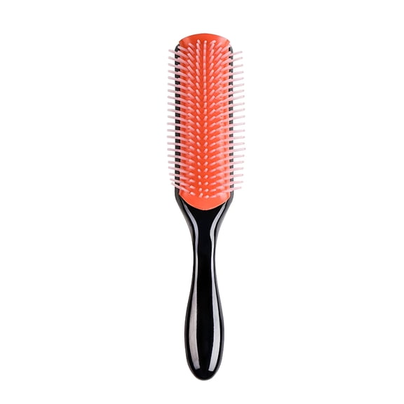 ACDANC 9 Row Hair Brush for Curly Hair, Classic Styling Detangler with Nylon Bristles, Wet Dry Mini Shower Comb for Wavy Textured Hair, Travel Size