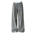 thumbnail image 6 of ClodeEU Women's Plaid High Waisted Wide Leg Pants ,Loose Fit Straight Floor Length Trousers for Summer Black,Women's Plus L, 6 of 7
