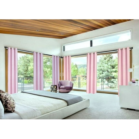 Full Room Darkening Grommets Light Pink 108" Length Adam Window Curtain Drapes for Bedroom Home Décor set of 2 Panels Blackout