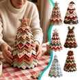 thumbnail image 7 of DIY Felt Christmas Tree Tabletop Ornament 6.3In Mini Fabric Christmas Tree for Christmas Table Decor Farmhouse Holiday Display, 7 of 7