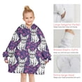 thumbnail image 6 of Purple French Bulldog Blanket Hoodies for Kids 6-13YR Oversize Wearable Blanket Hoodies for Boys Girls Teens, 6 of 7