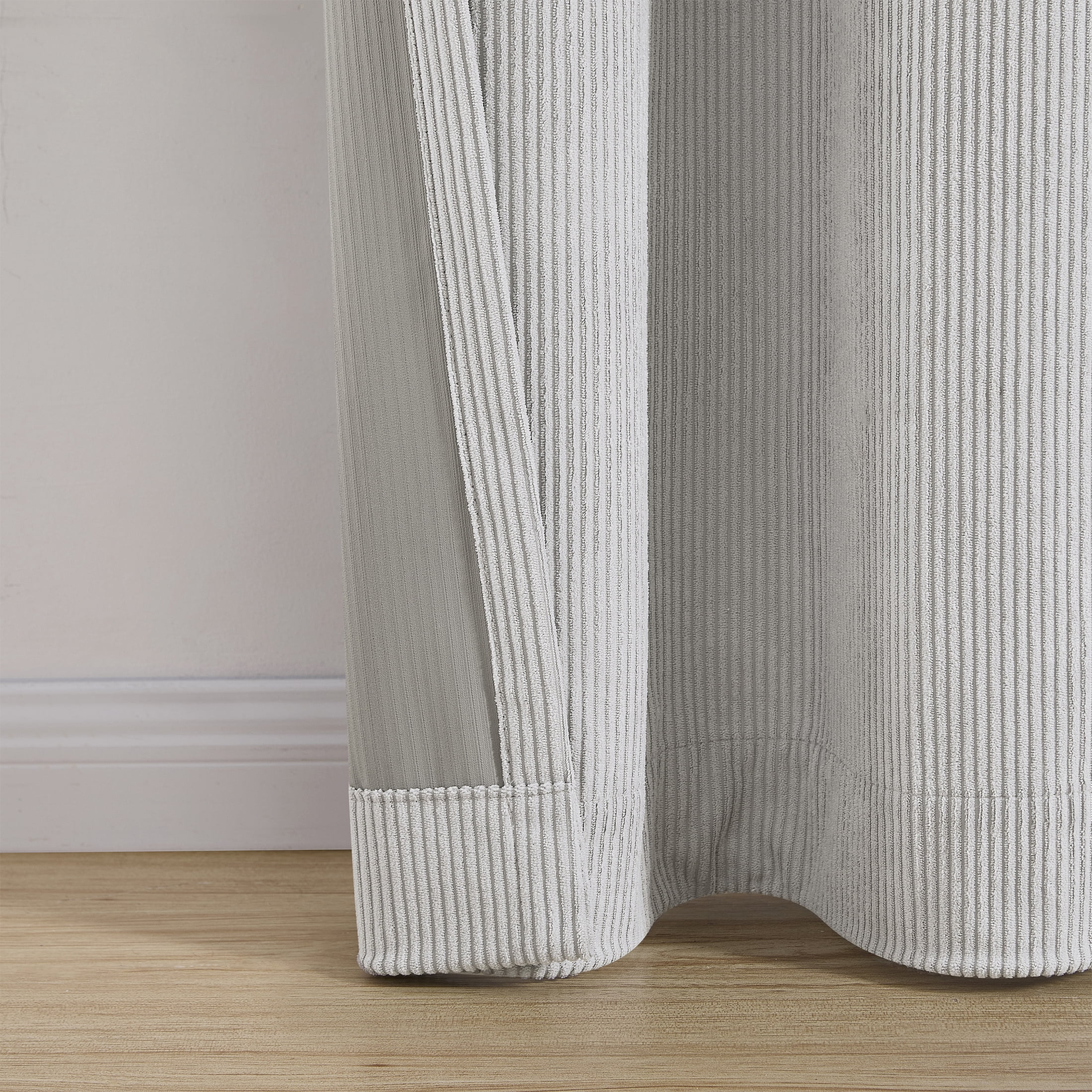 Your Zone Kids' Corduroy Blackout Curtain Panel, 1 Panel, Soft Silver, 38" W x 84" L