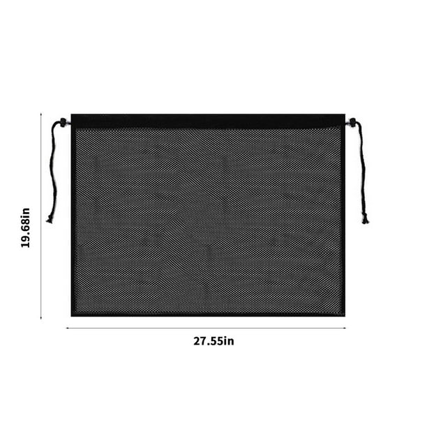 Herunwer Universal Car Window Sun Shade with Drawstring and Suction Cups, Black Mesh for Sun and Heat Protection