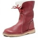 thumbnail image 4 of Botas de nieve de invierno de tacón plano y punta redonda para mujer, informales, con cordones en la parte delantera, de color liso, planas, de talla grande, para otoño e invierno, 4 of 6