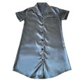 thumbnail image 4 of Button Down Night Gowns for Women,New Women's Solid Color Simulated Silk Shirt Nightwear Loose And V-Neck Short Sleeve Pajamas Home Clothing,Women's Nightgown Button Down Night Sleep Dress., 4 of 4