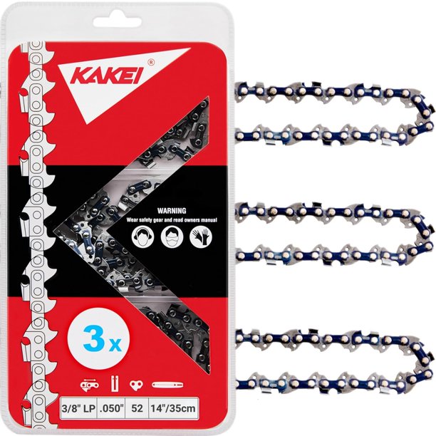 Cadena de motosierra KAKEI de 14 pulgadas 3/8 LP .050 52 eslabones de transmisión (3)