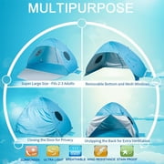 iCorer Extra Large Pop Up 3-Person Beach Tent, Light Blue