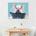 thumbnail image 2 of JRXY Funny Pig Bathroom Decor Wall Art Farmhouse Rustic Pig Bathtub Pictures Wall Decor Country Bathroom Sign Canvas Print Painting Framed Artwork Modern Home Decorations For Toilet 20x16in, 2 of 4