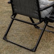 Resenkos Padded Zero Gravity Chair, Folding Recliner Chair with Cup Holder Cushion, Gray