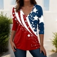 thumbnail image 2 of WEIWEN 250 Anniversary USA Shirt Women V Neck 250th Anniversary USA Shirt Patriotic Tshirts 250 Years American Flag Tops Red, XXXL, 2 of 5