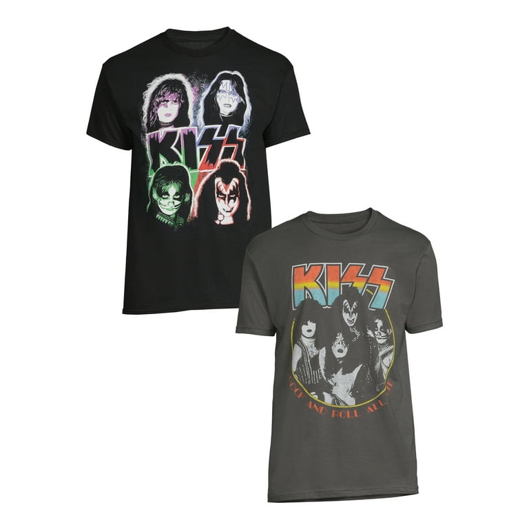 KISS Men's & Big Men's Group Graphic Print Band T-Shirts, 2-Pack